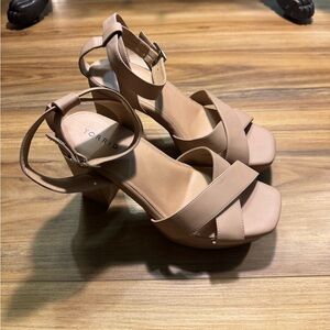 Torrid Nude Strappy Block Heels